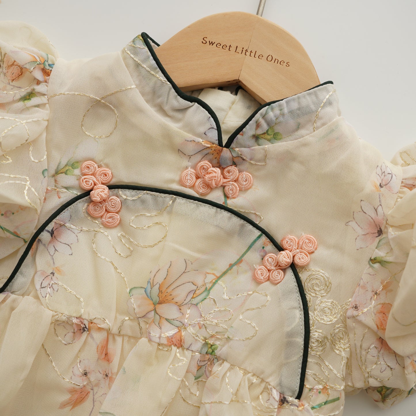 Flower Chinese Tie Knot Romper