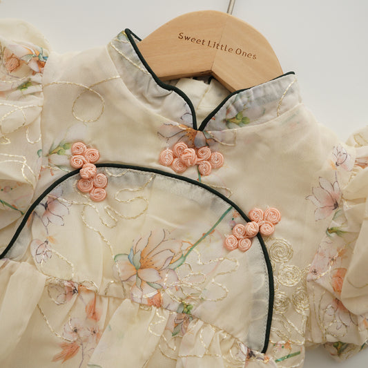 Flower Chinese Tie Knot Romper