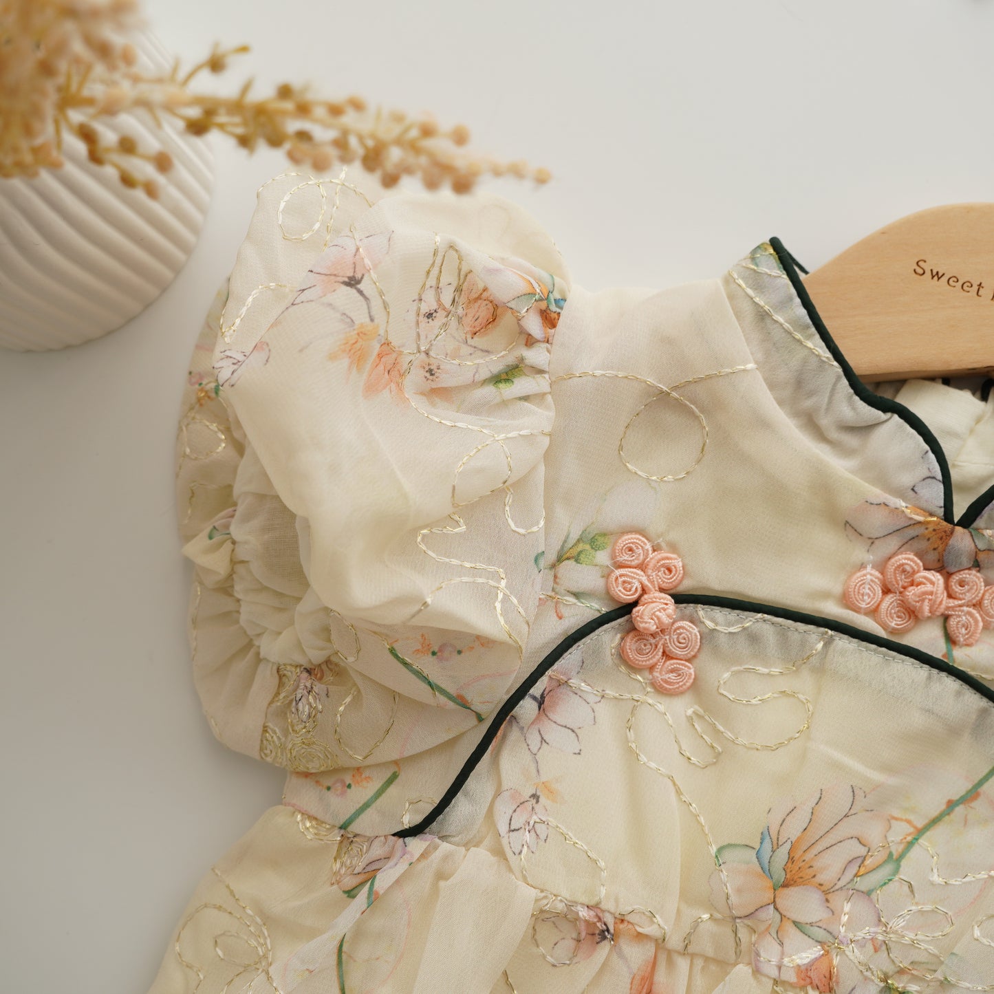 Flower Chinese Tie Knot Romper