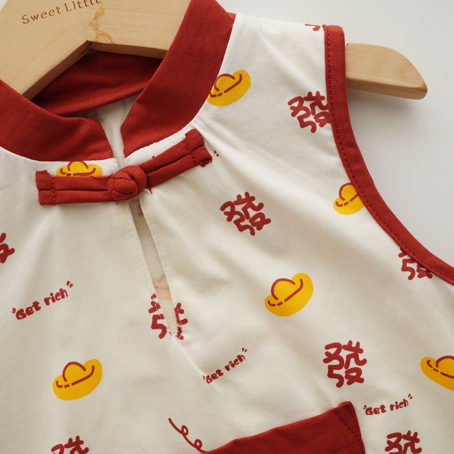 "Fa" Pocket Chinese Romper