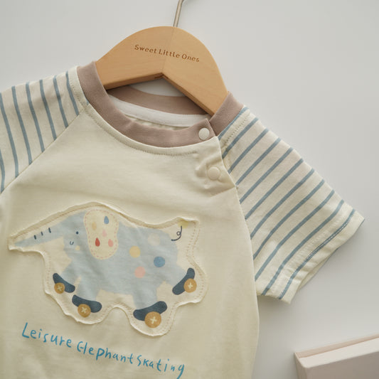 Skating Elephant Casual Romper