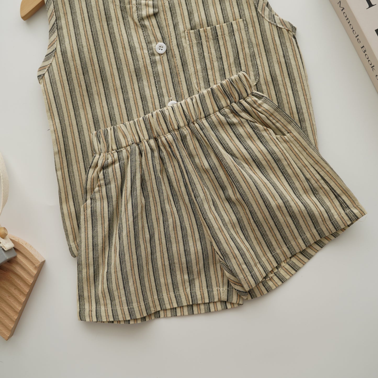Buttoned Line Two Pieces Set