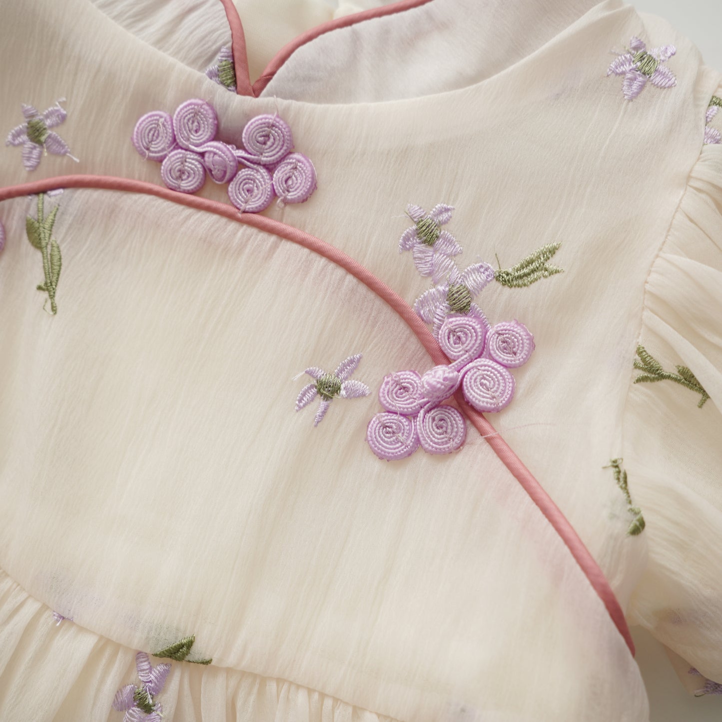 Puff Sleeves Modern Cheongsam