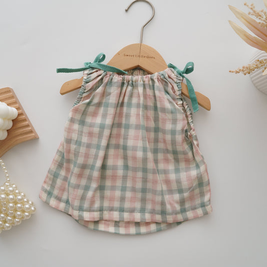 Checkered Cotton Two Pieces Set