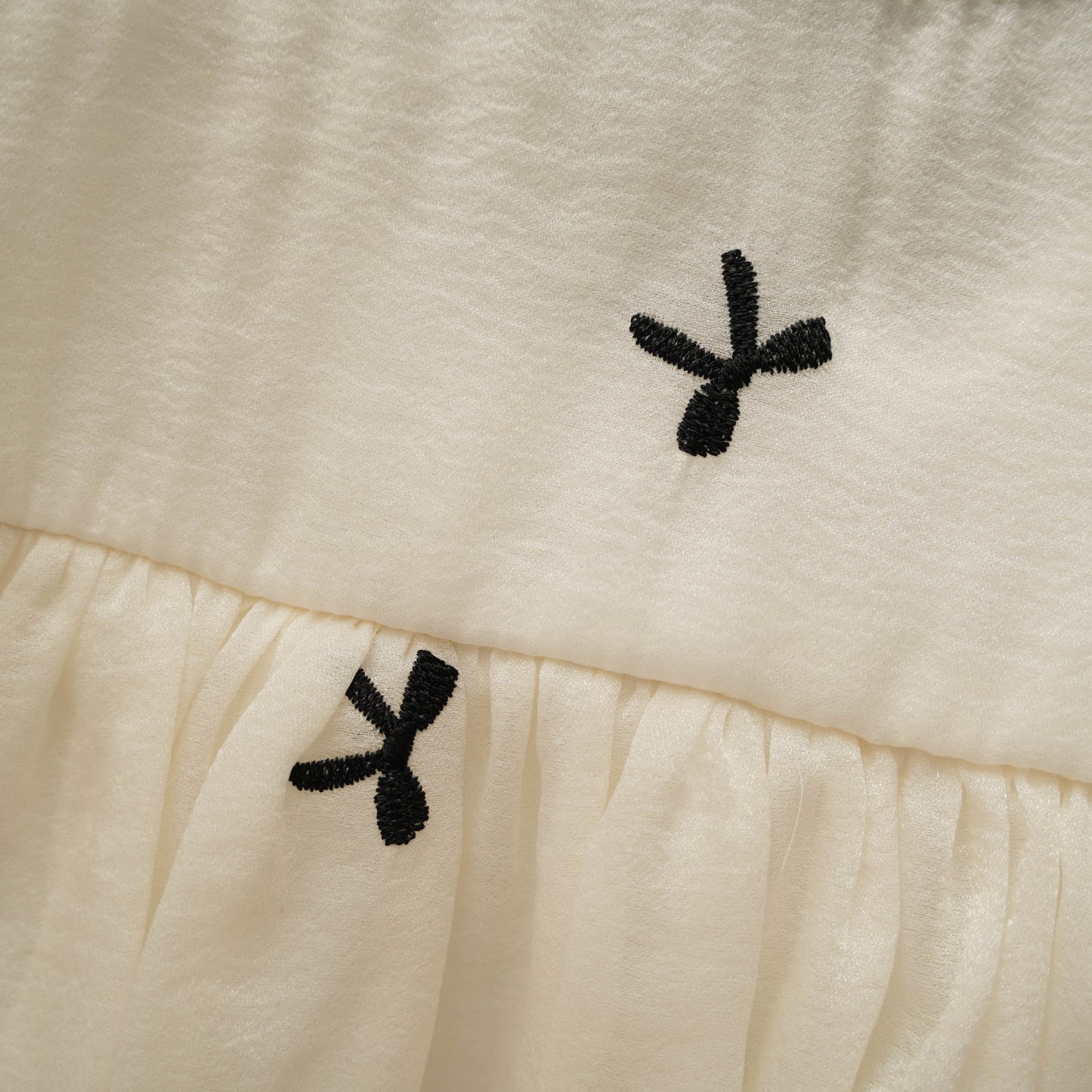 Puff Sleeves Ribbon Back Romper