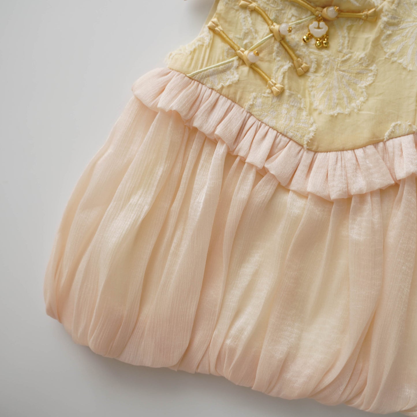 Goldish Yellow Loose Cheongsam Dress (Size 73&90)