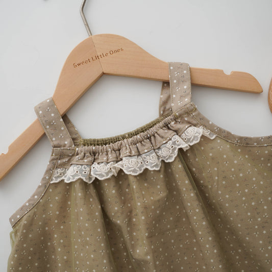 Vintage Olive Flare Dress