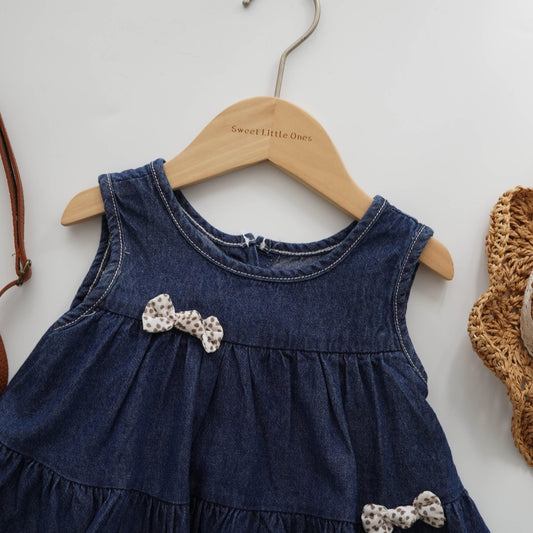 Ribbon Denim Romper