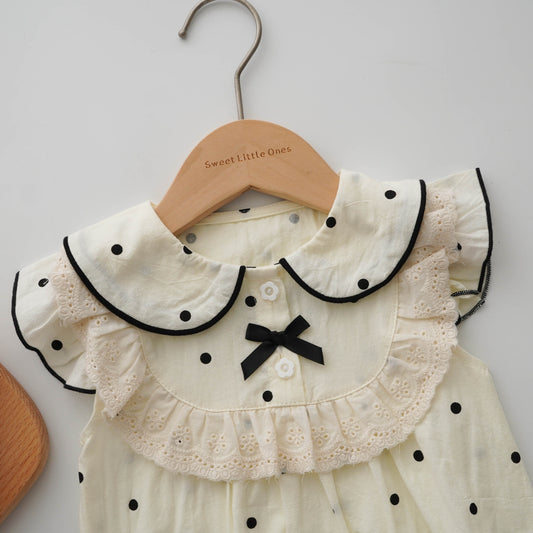 Polka Dot Buttoned Romper