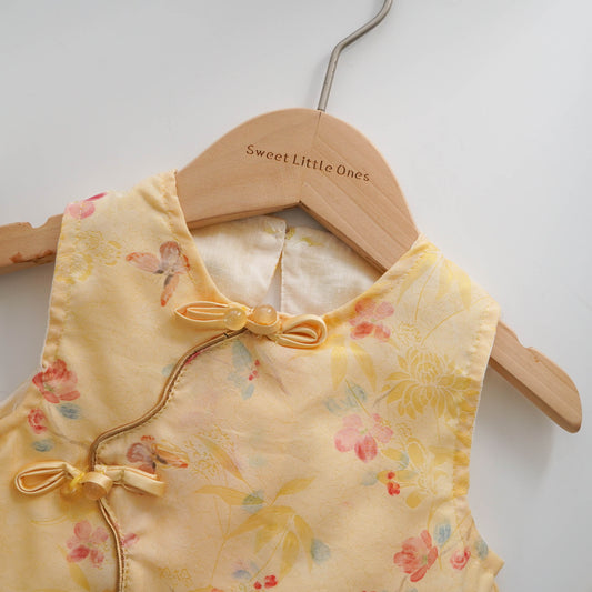 Summer Gold Modern Cheongsam Romper