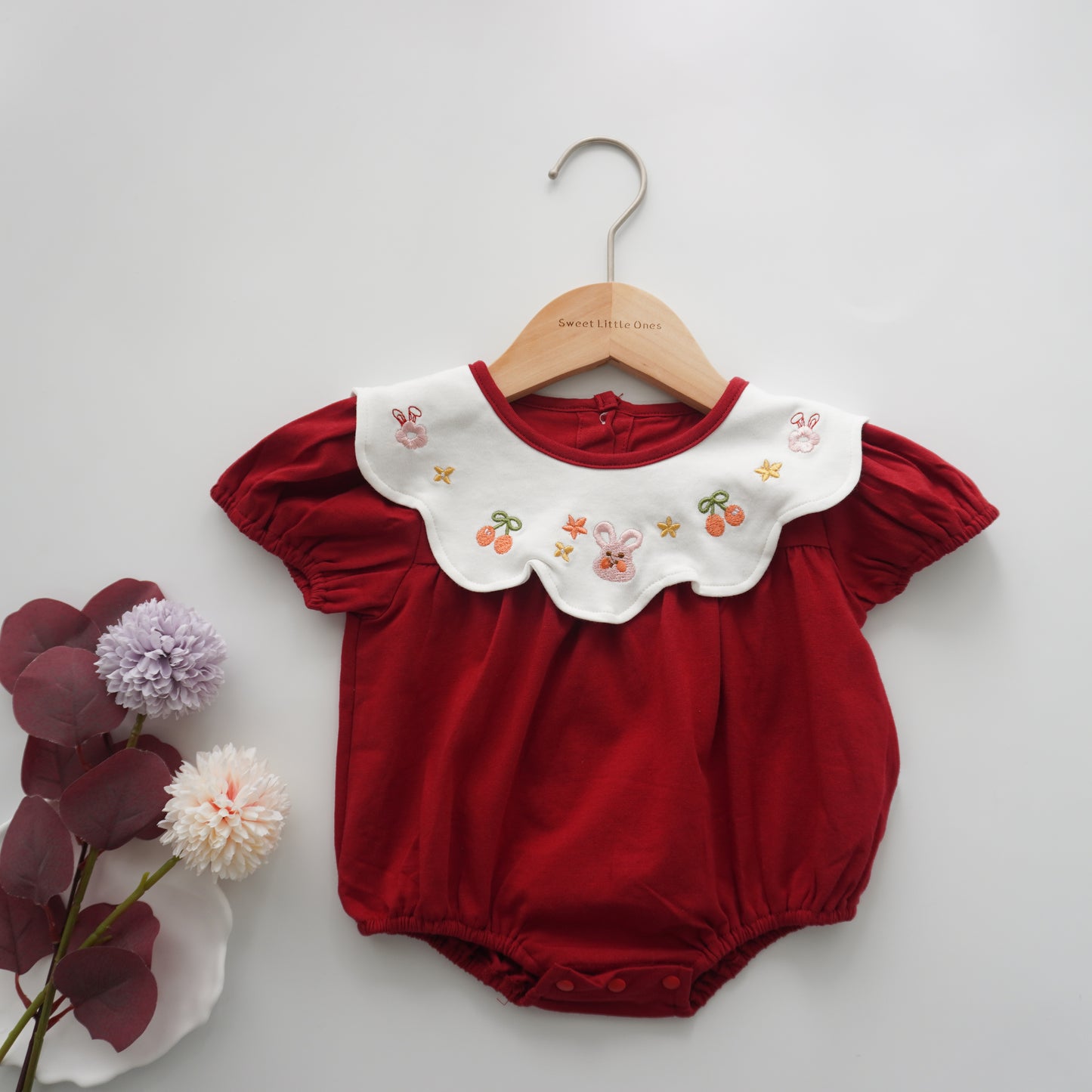 Cherry Bunny Collar Romper