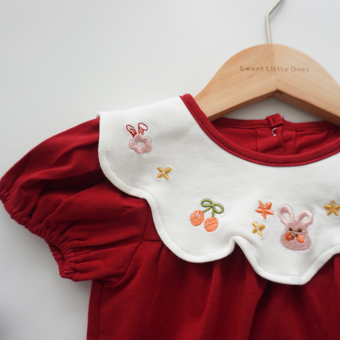 Cherry Bunny Collar Romper