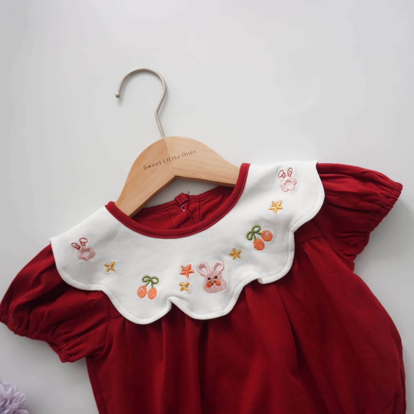 Cherry Bunny Collar Romper
