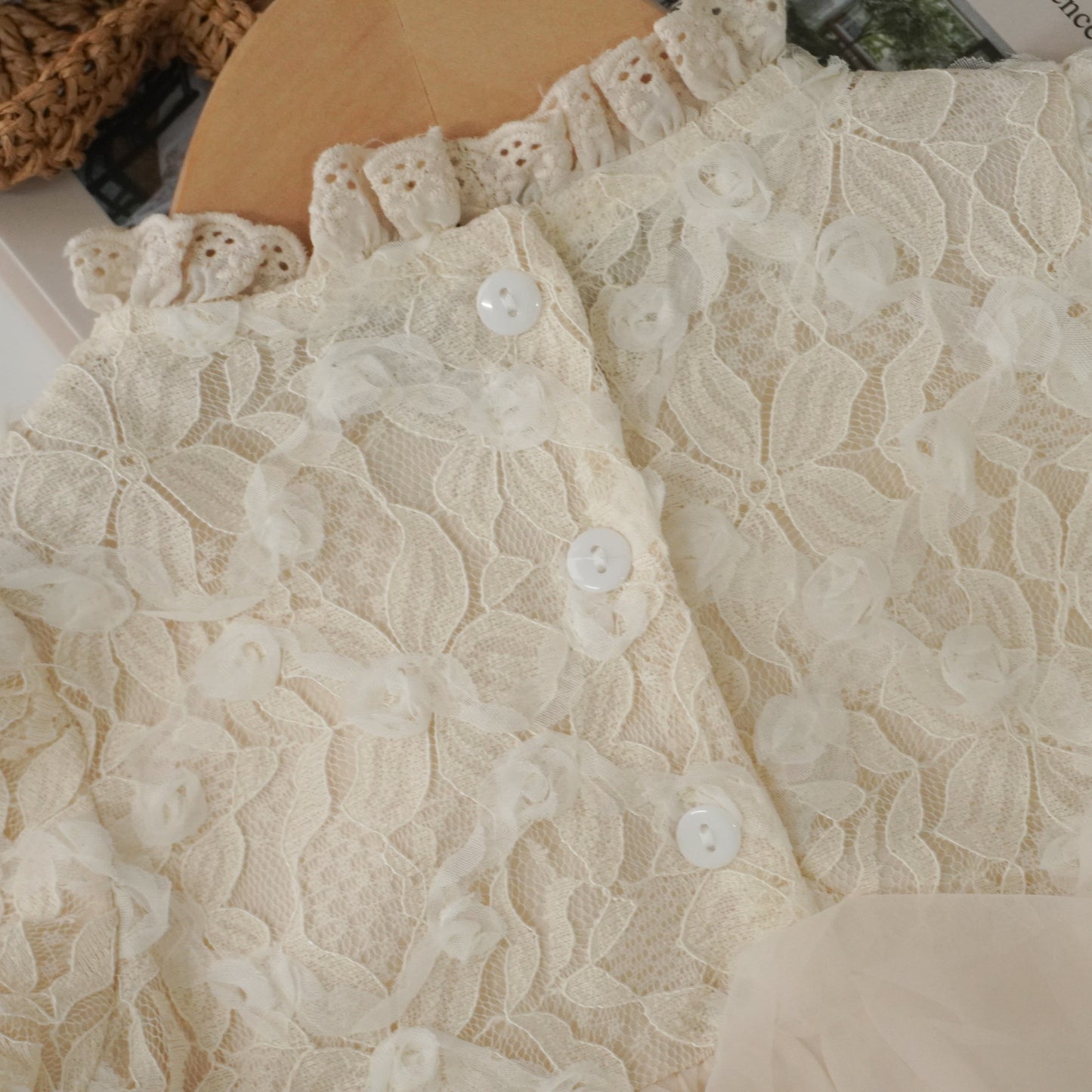 Autumn Lace Baby Romper (Size 80)