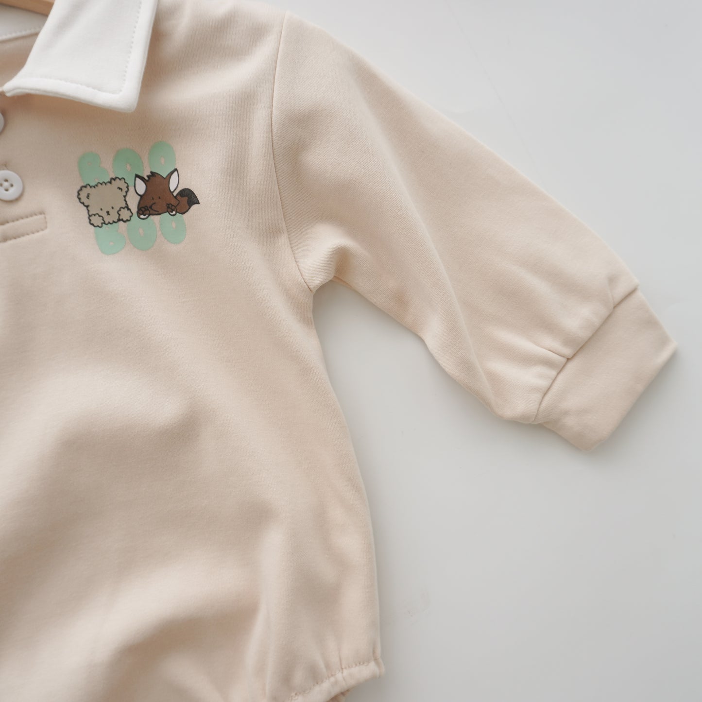 Bear Huddle Romper (White & Beige Size 66, Green Size 66&80)