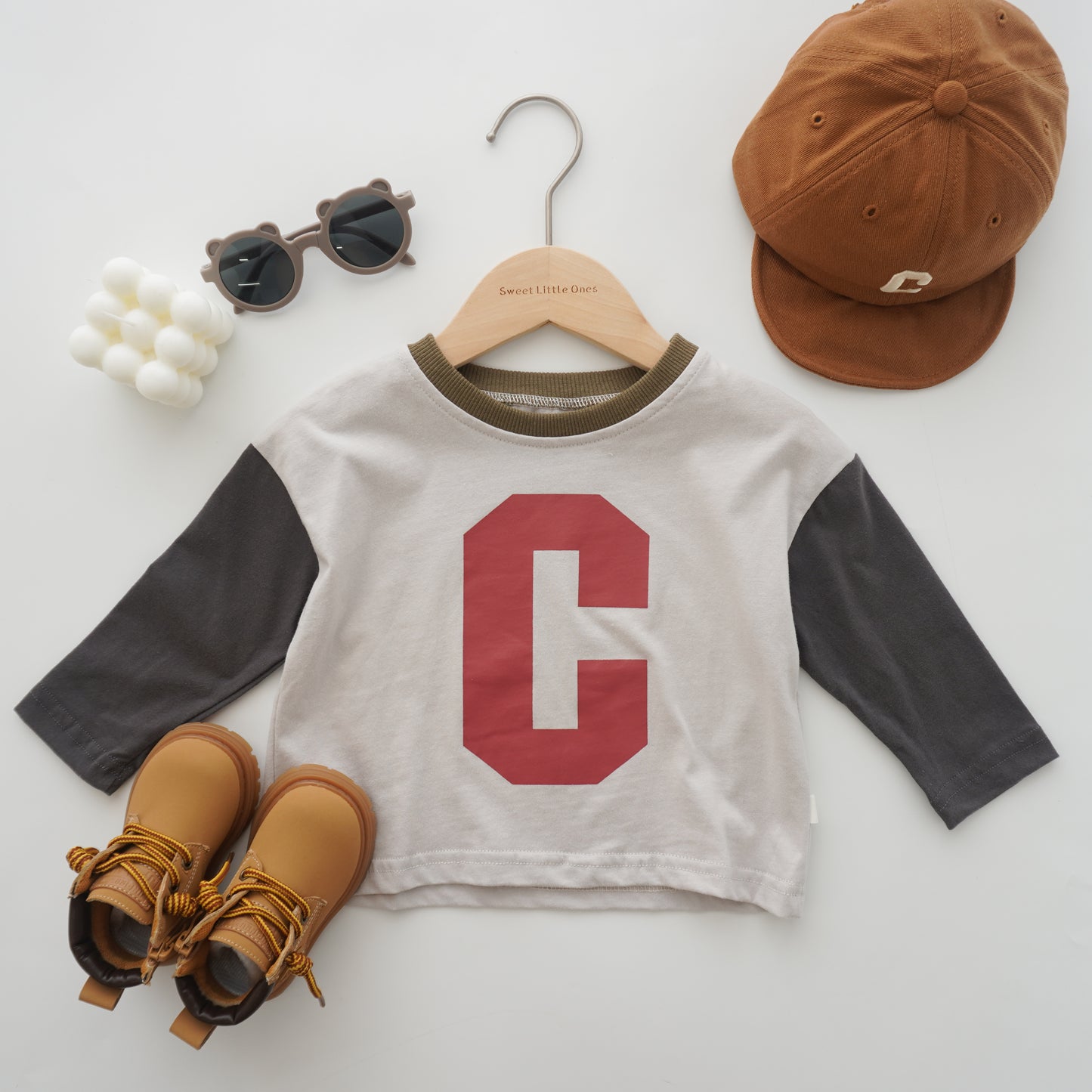 Bold "C" Baseball Tee (Red C Size 73&90, Blue C Size 73&80)