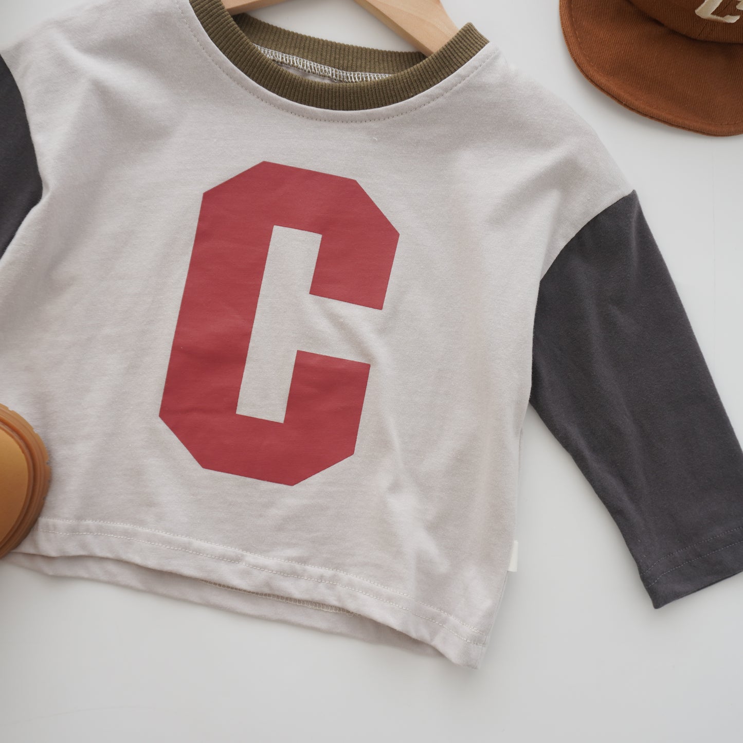 Bold "C" Baseball Tee (Red C Size 73&90, Blue C Size 73&80)