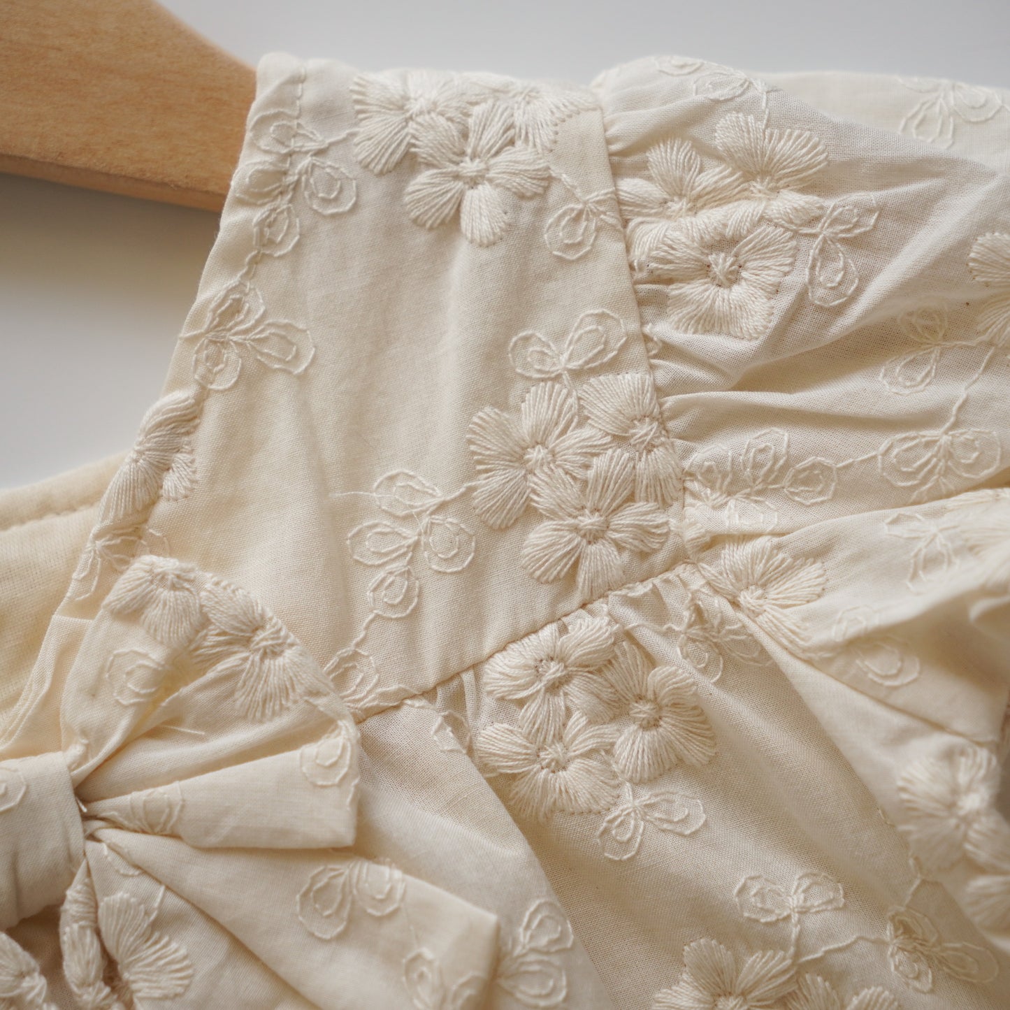 Embroidery Plain Ribbon Two Pieces Set