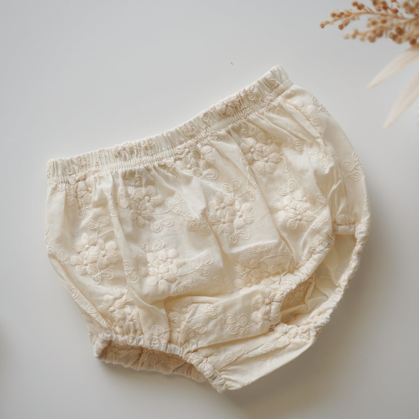 Embroidery Plain Ribbon Two Pieces Set