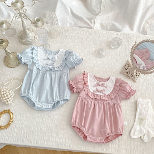 Pastel Baby Girl Ribbon Romper