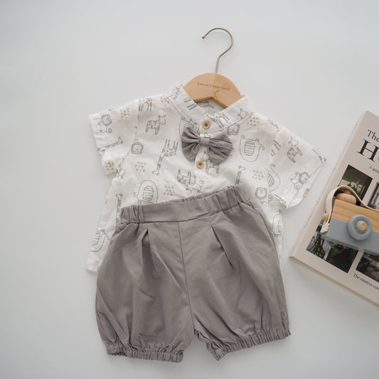Zoo Bowtie Two Pieces Set