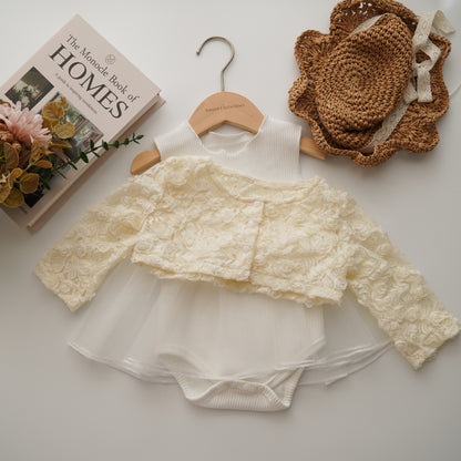 Basic Romper with Lacey Outer Set