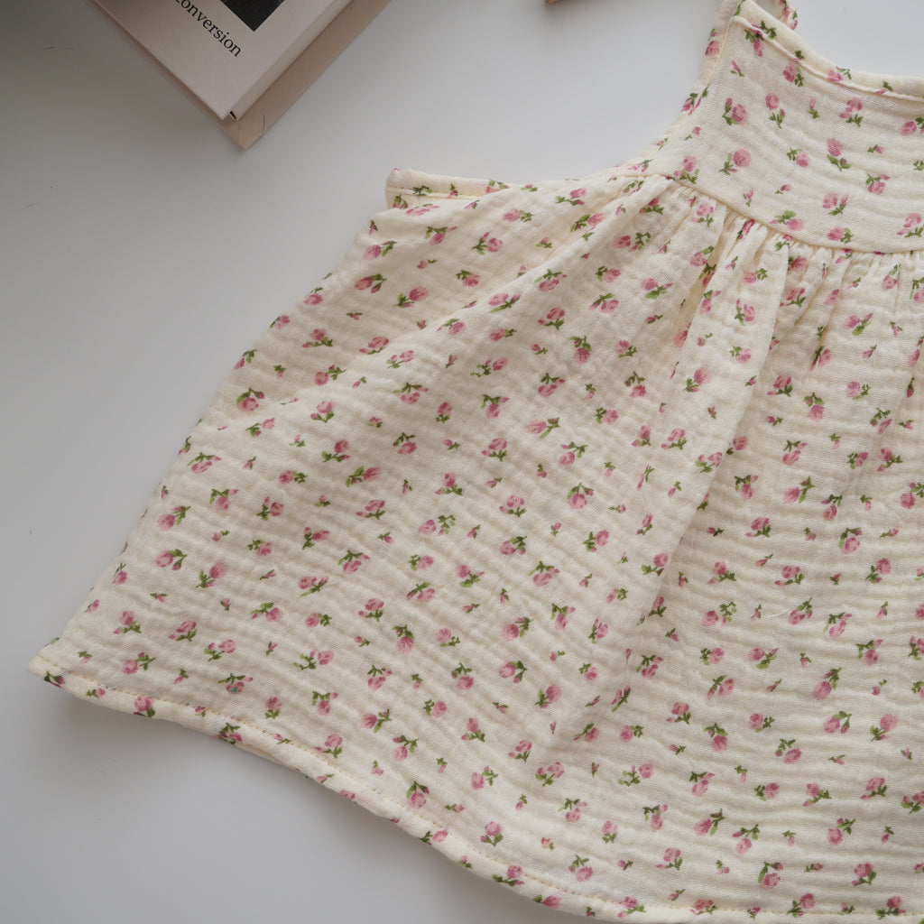 Cotton Rose Self Tie Dress