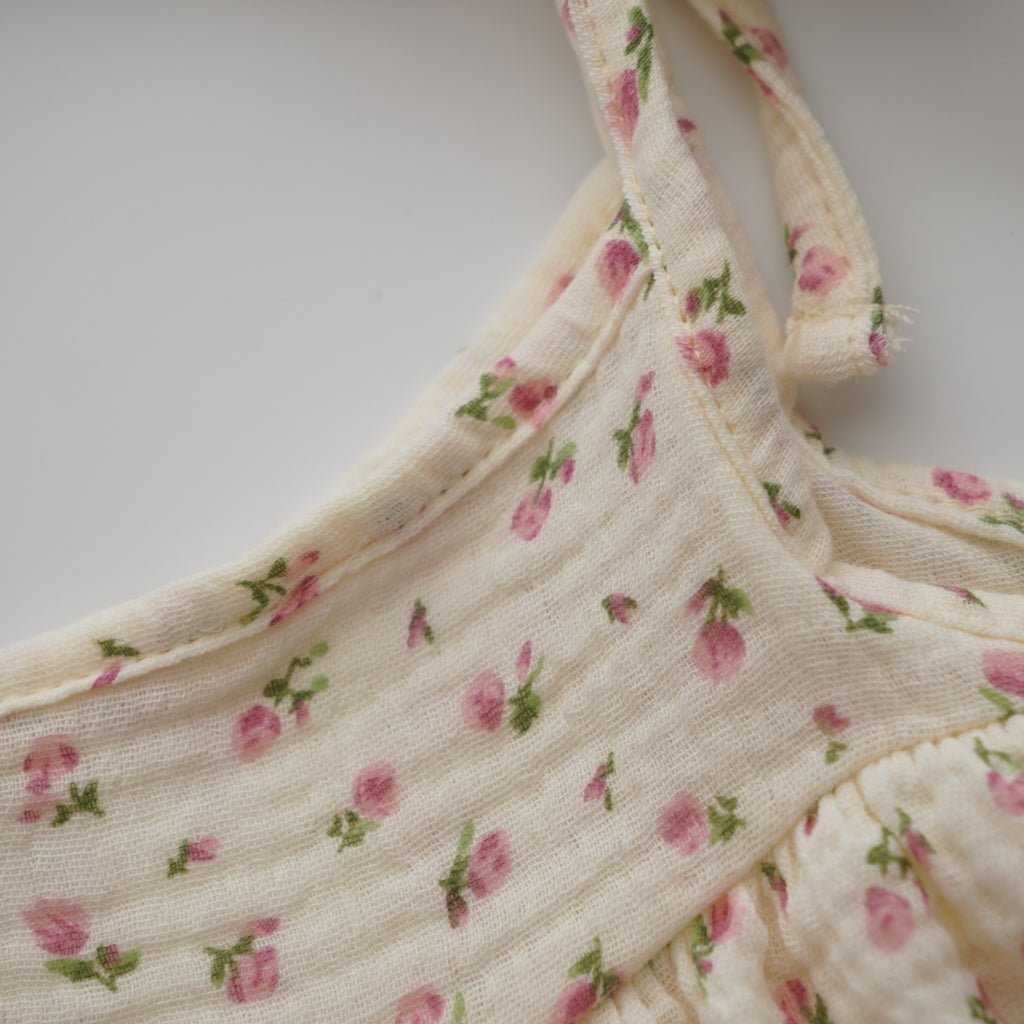 Cotton Rose Self Tie Dress