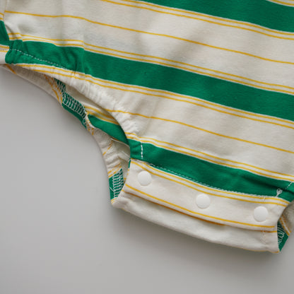 Line Bear Romper in Green