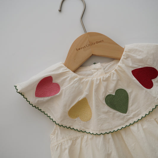 Love Shape Collar Romper