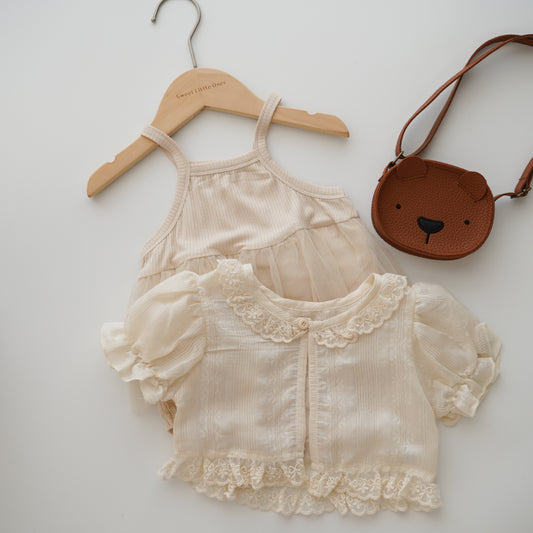 Basic Romper with Vintage Lacey Outer Set
