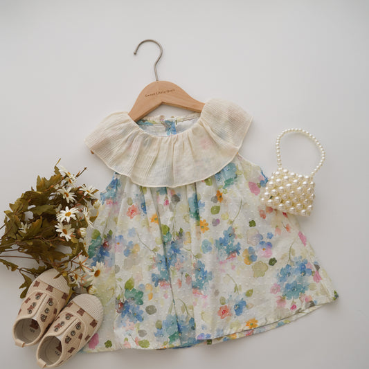 Painted Floral A Line Mini Dress