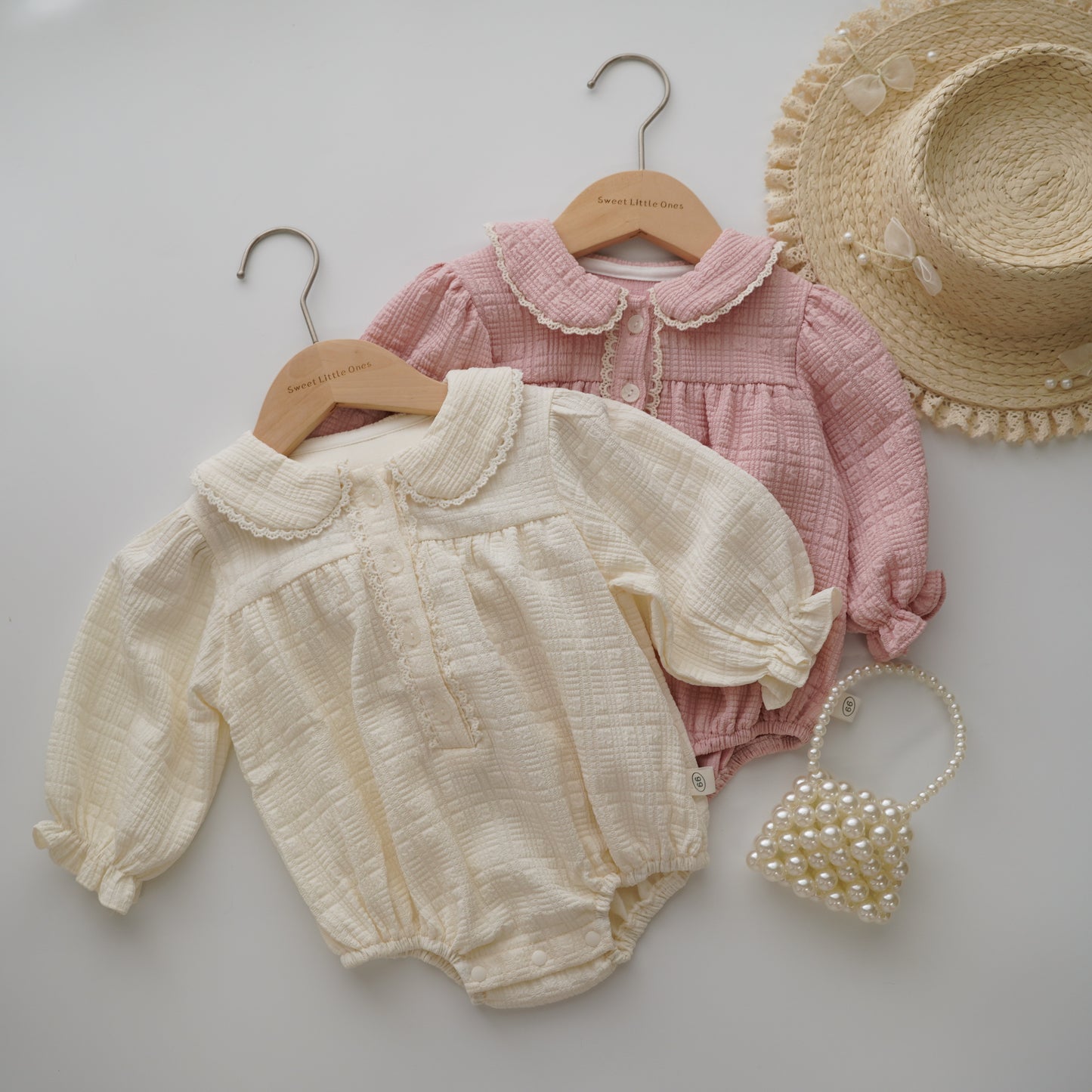 Basic Plain Buttoned Romper (Size 66)