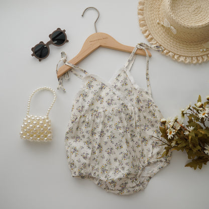 Adjustable Floral Print Romper (Size 66)