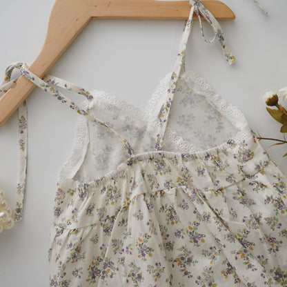 Adjustable Floral Print Romper (Size 66)