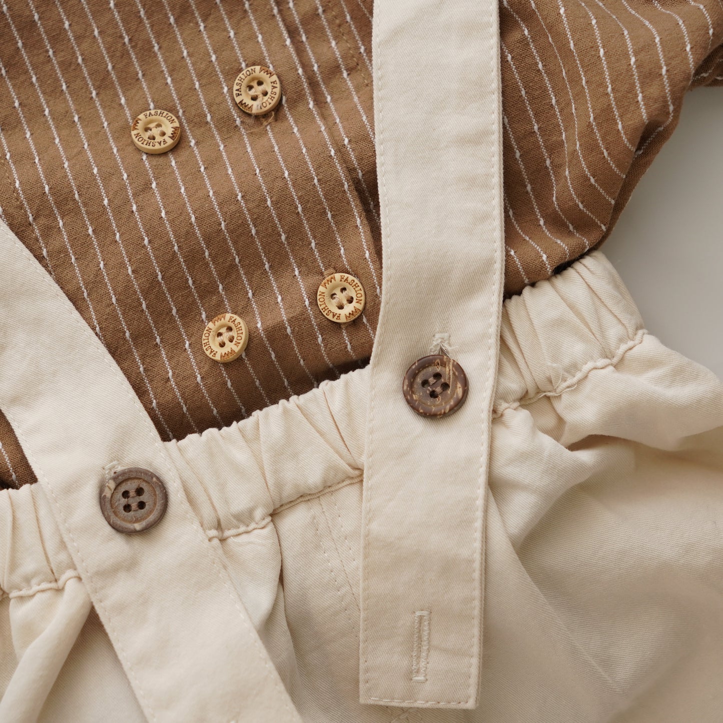 Brown Collar Shirt with Sling Set