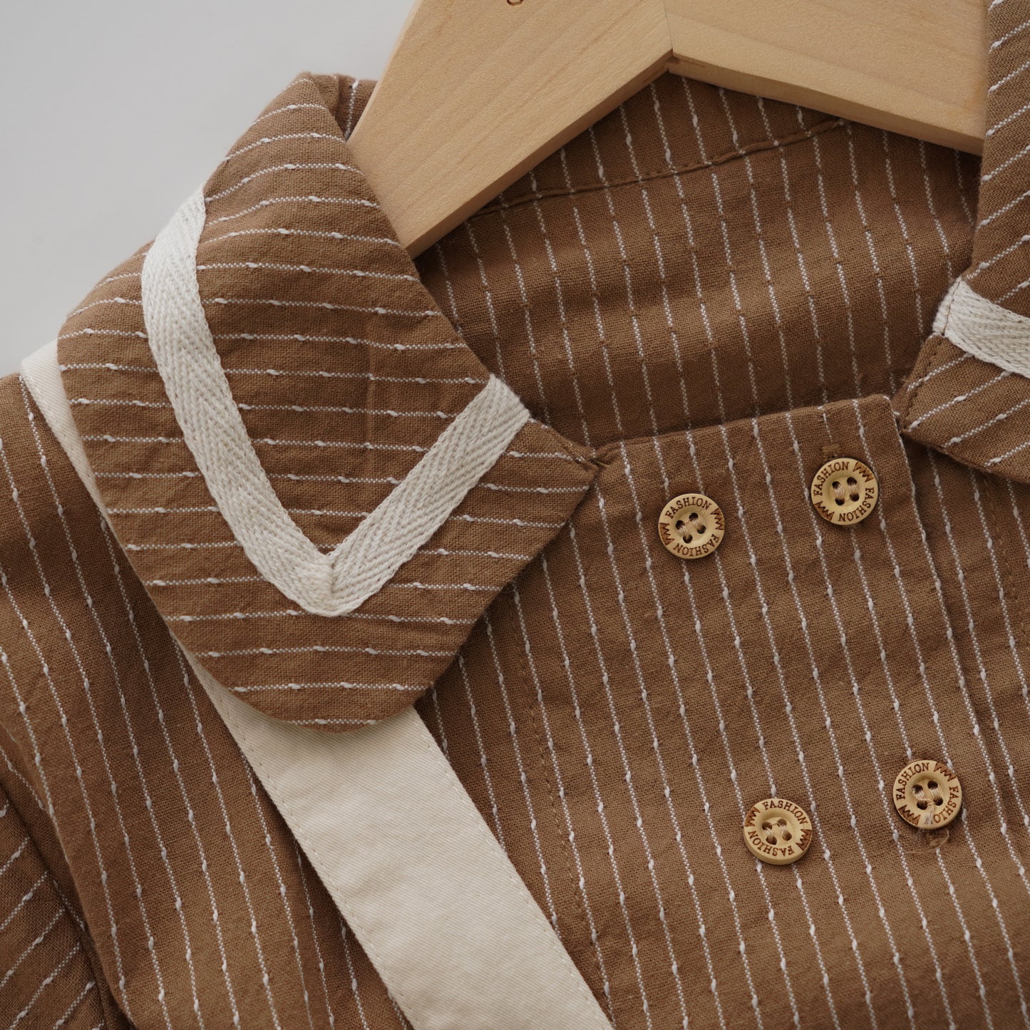Brown Collar Shirt with Sling Set