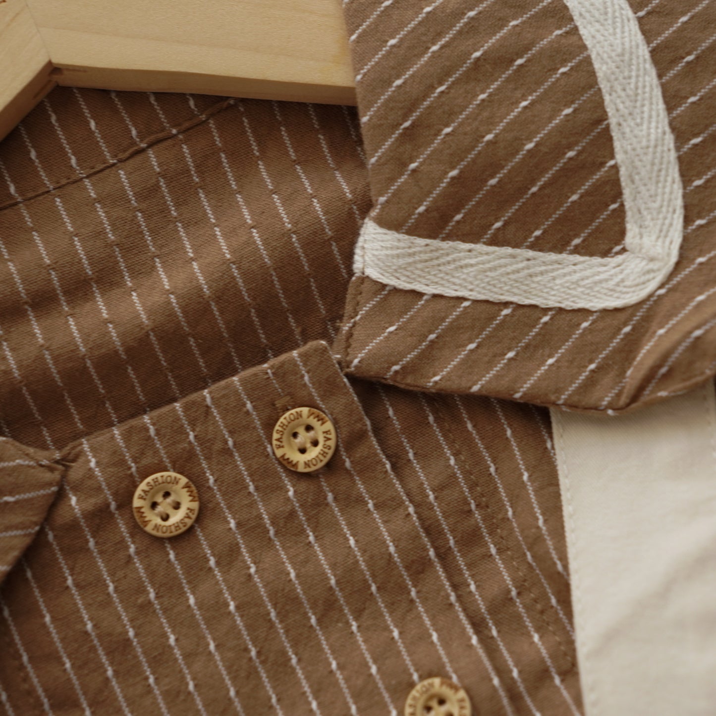 Brown Collar Shirt with Sling Set