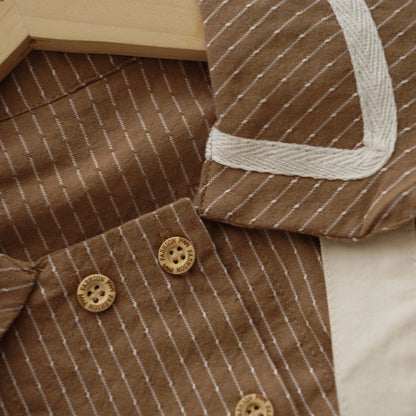 Brown Collar Shirt with Sling Set