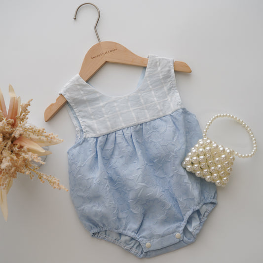 Baby Blue Ribbon Romper