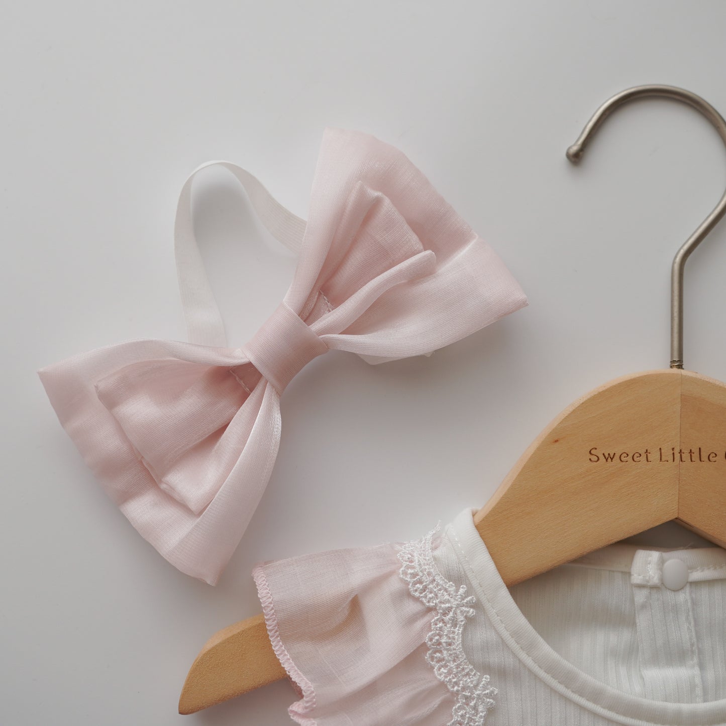 Silky Ribbon Pink Romper with Hairband