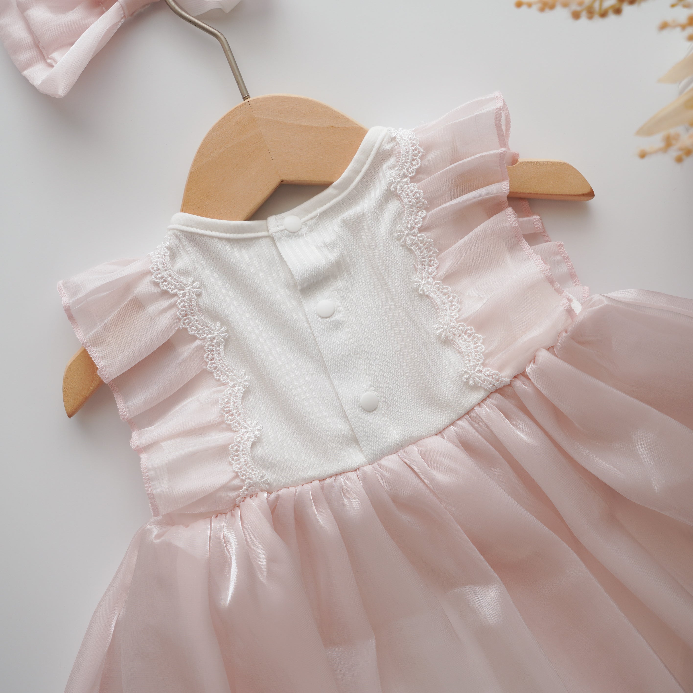 Silky Ribbon Pink Romper with Hairband