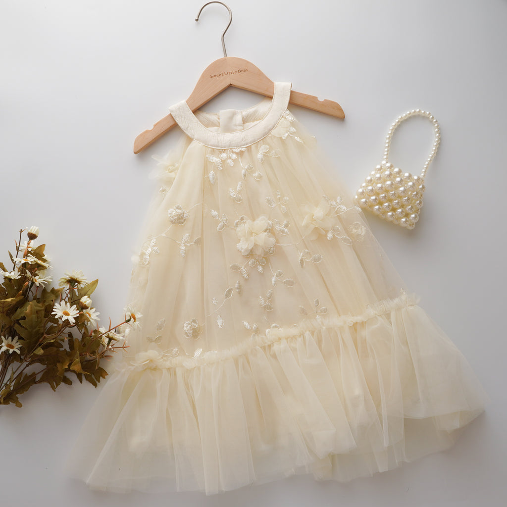 Floral Petal Mesh Dress