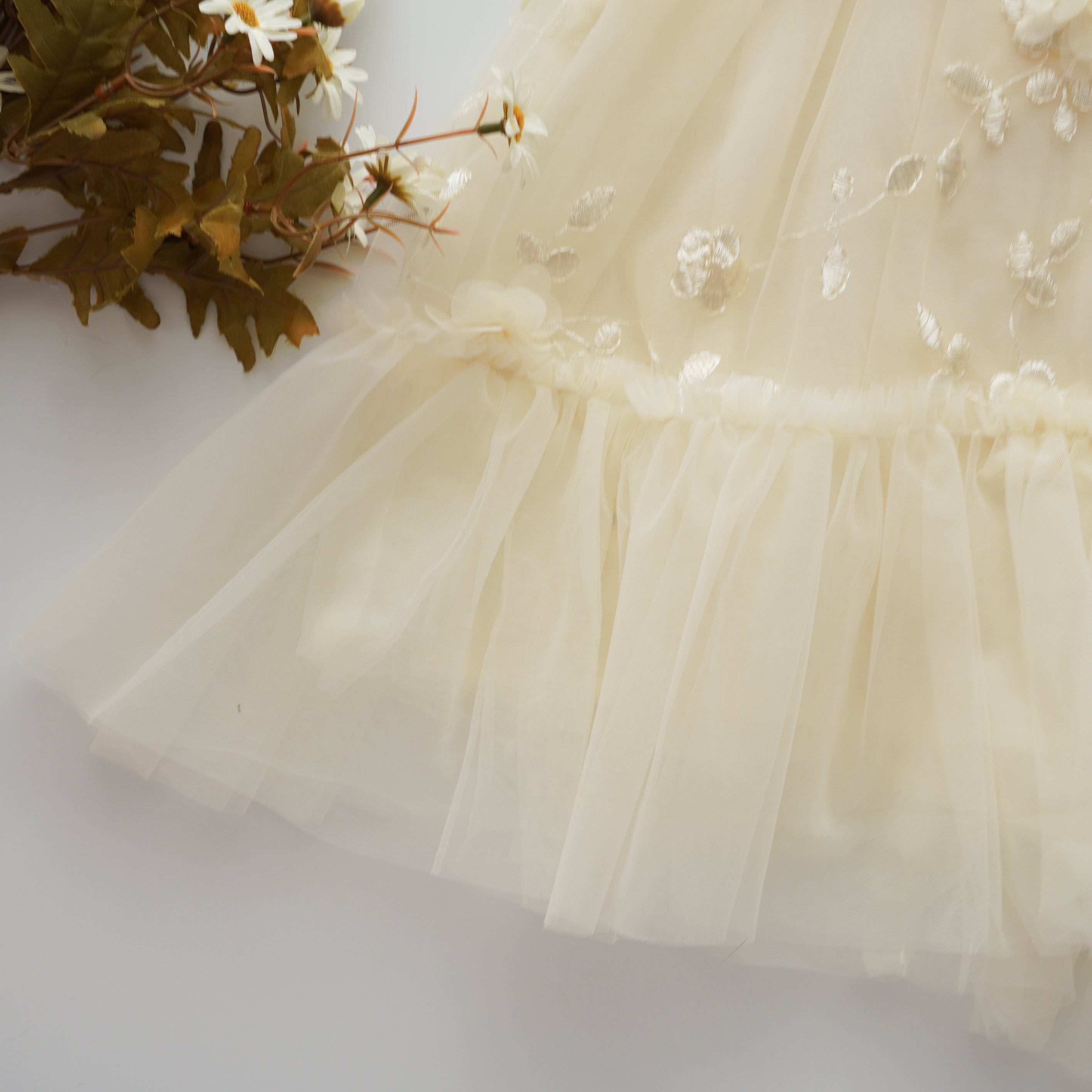 Floral Petal Mesh Dress