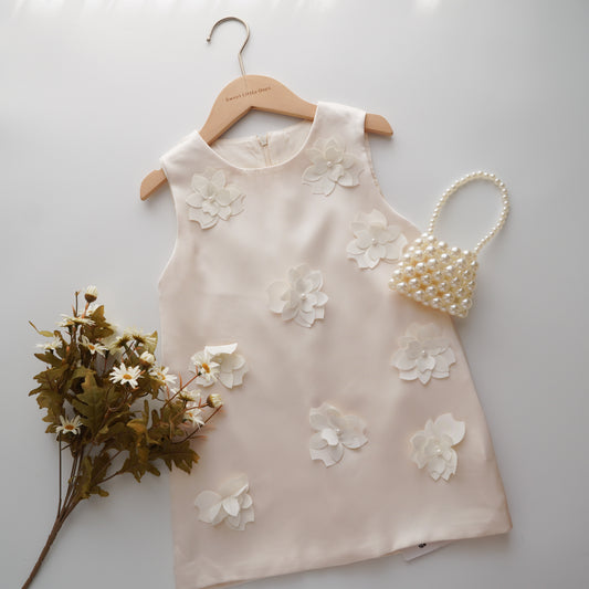 3D Flower Silk Dress