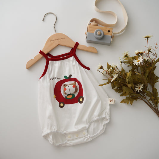Driving Bear Sleeveless Romper