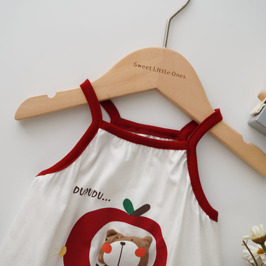 Driving Bear Sleeveless Romper