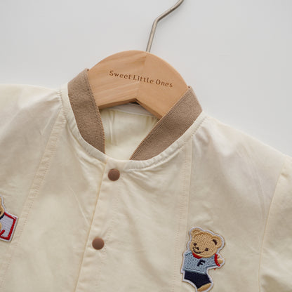 Embroidery Bear Cartoon Overall look