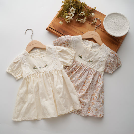 Summer Rabbit Puff Sleeves Dress