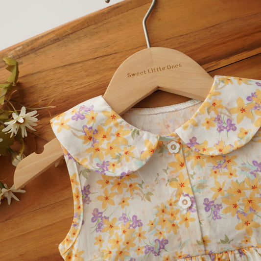 Yellow Buttoned Layer Romper